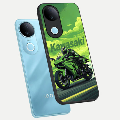  Greenery Sky phone case for iQOO Z10R showing premium glass back cover with detailed artwork
