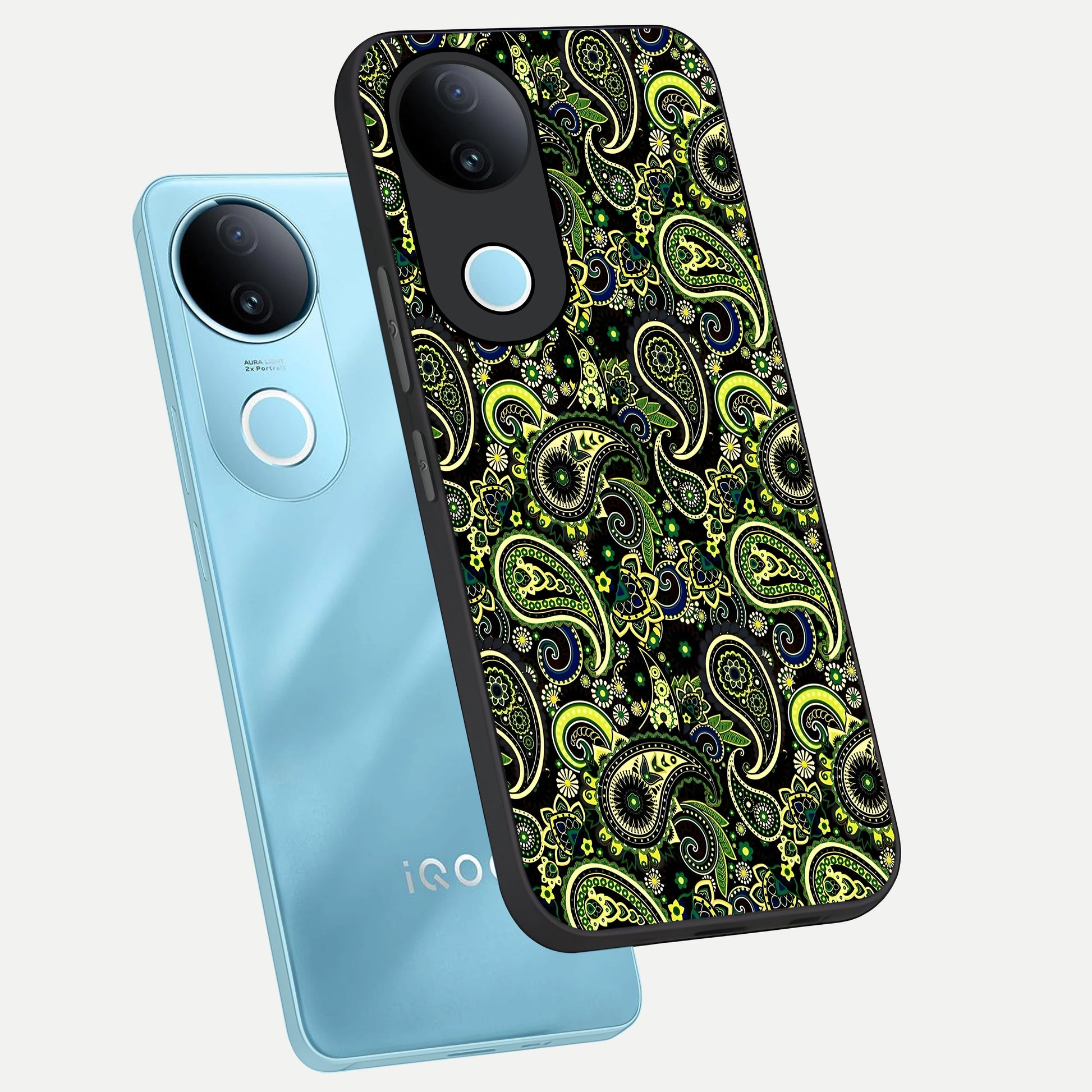  Green Lemon phone case for iQOO Z10R showing premium glass back cover with detailed artwork