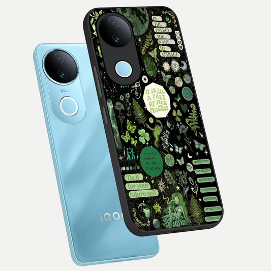  Green Mandala Pattern phone case for  iQOO Z10R showing premium glass back cover with detailed artwork
