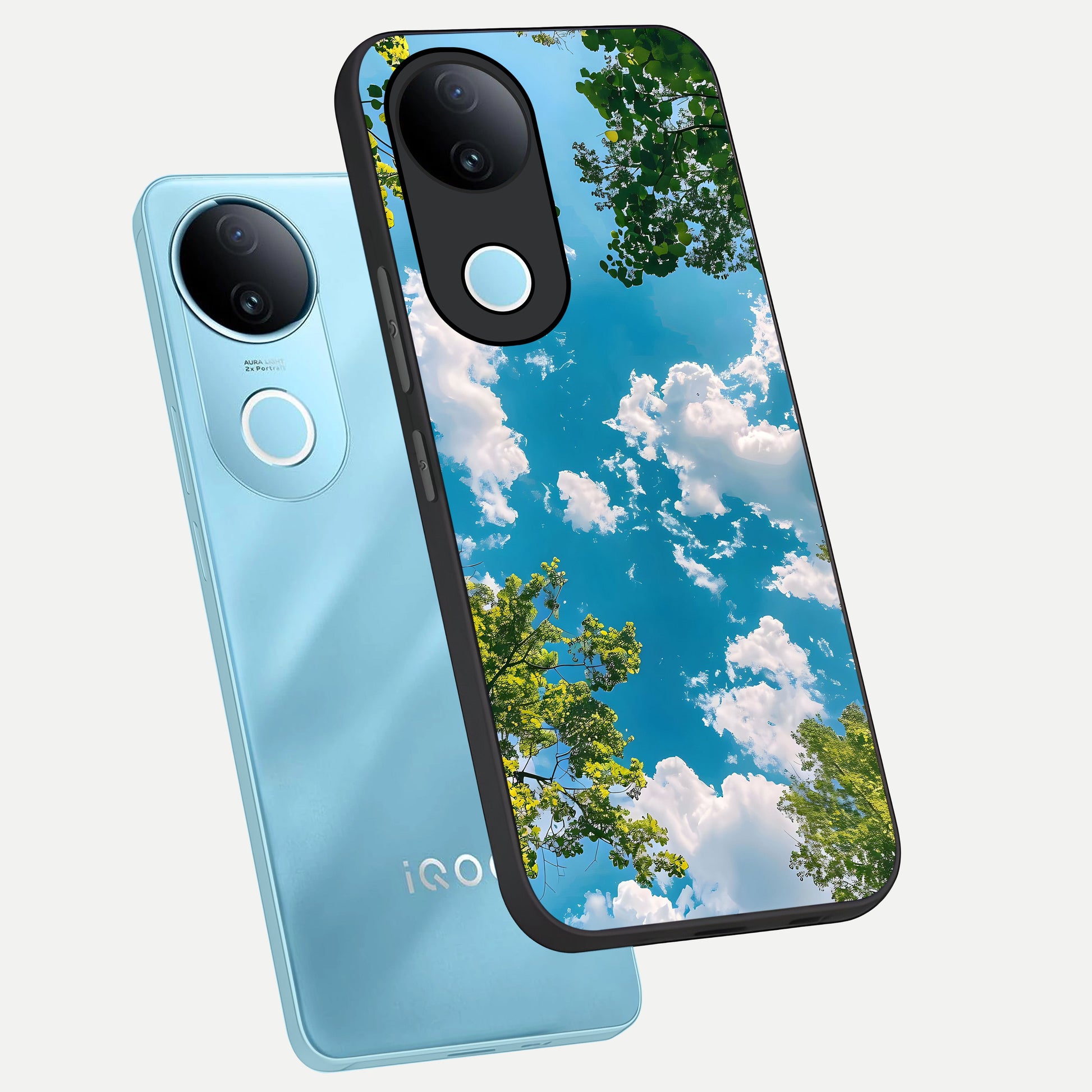  Green Moon Energy phone case for  iQOO Z10R showing premium glass back cover with detailed artwork