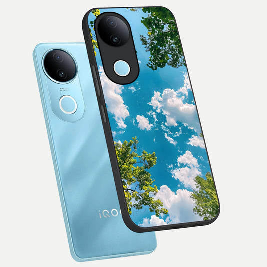  Green Moon Energy phone case for  iQOO Z10R showing premium glass back cover with detailed artwork