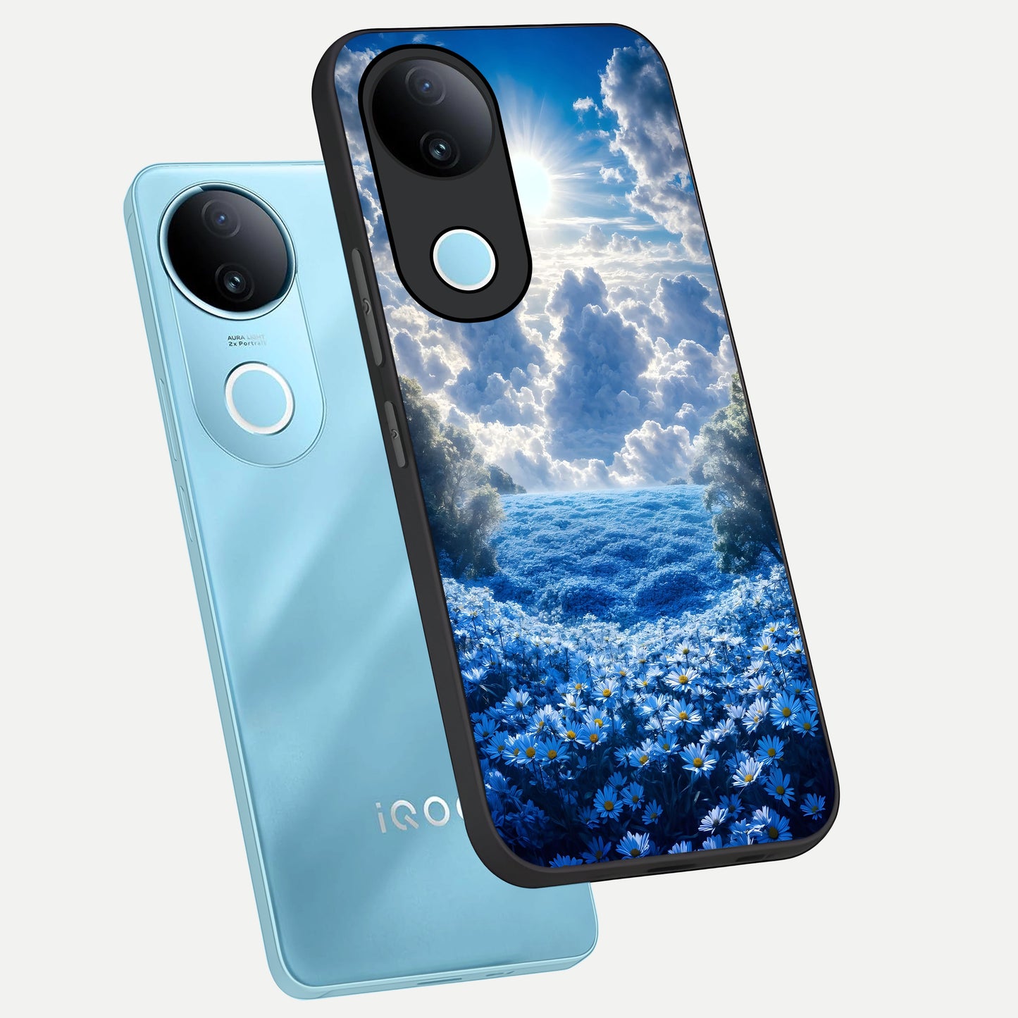  Heavenly Daisy Horizon phone case for iQOO Z10R showing premium glass back cover with detailed artwork