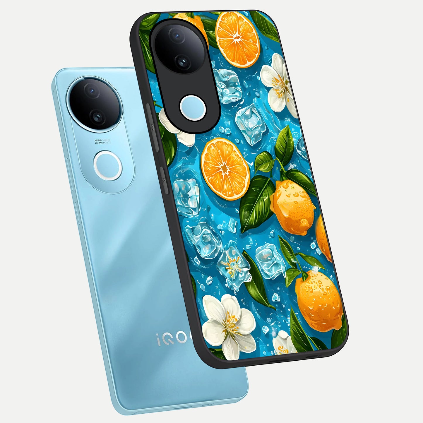  Ice Cube With Orange phone case for  iQOO Z10R showing premium glass back cover with detailed artwork