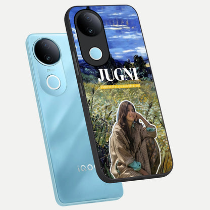  Jugni Soul Vibes phone case for iQOO Z10R showing premium glass back cover with detailed artwork
