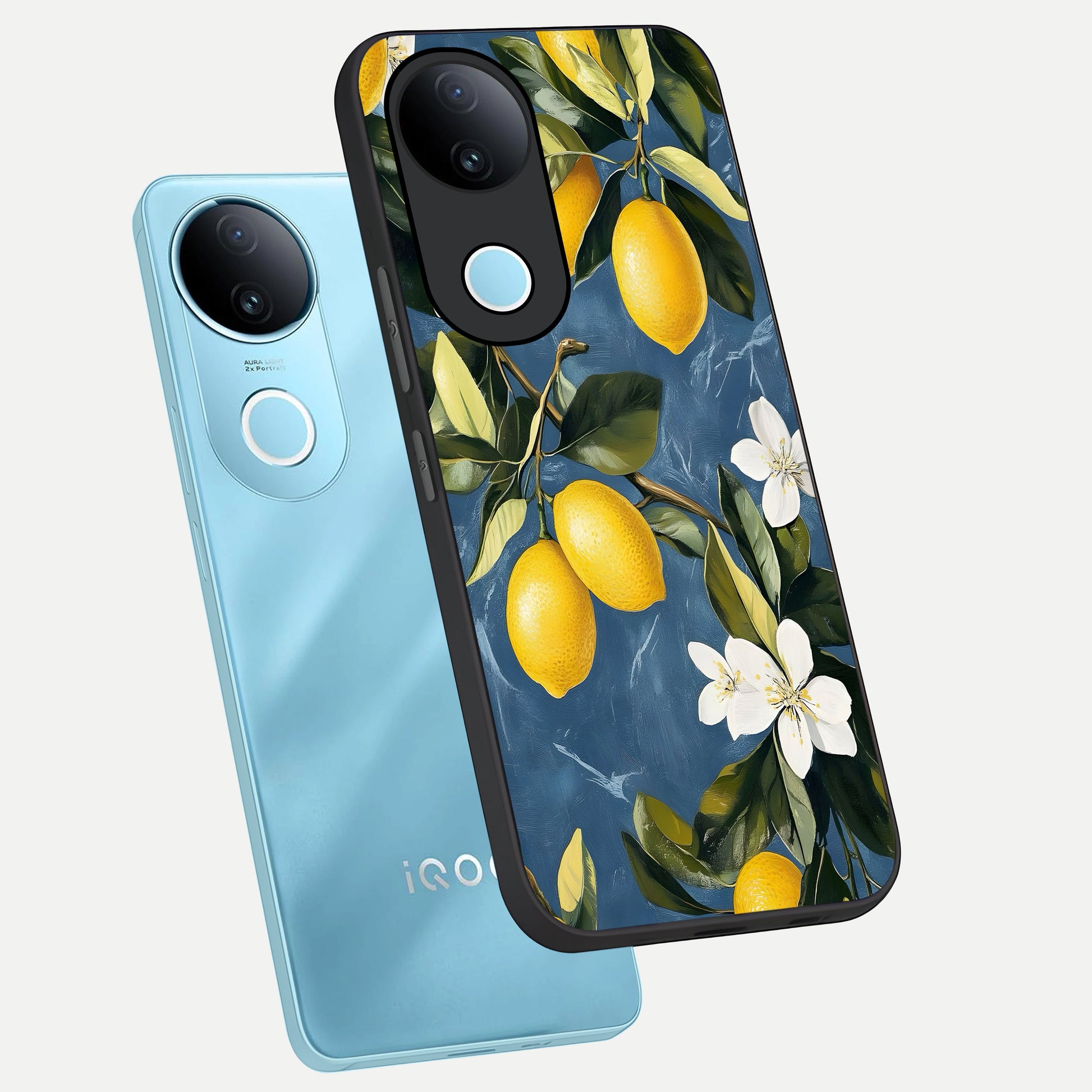  Lemon Dream Garden phone case for  iQOO Z10R showing premium glass back cover with detailed artwork