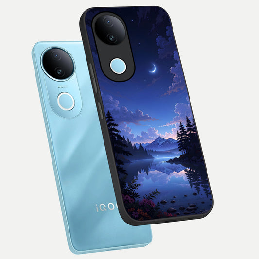  Midnight Lake Peace phone case for  iQOO Z10R showing premium glass back cover with detailed artwork