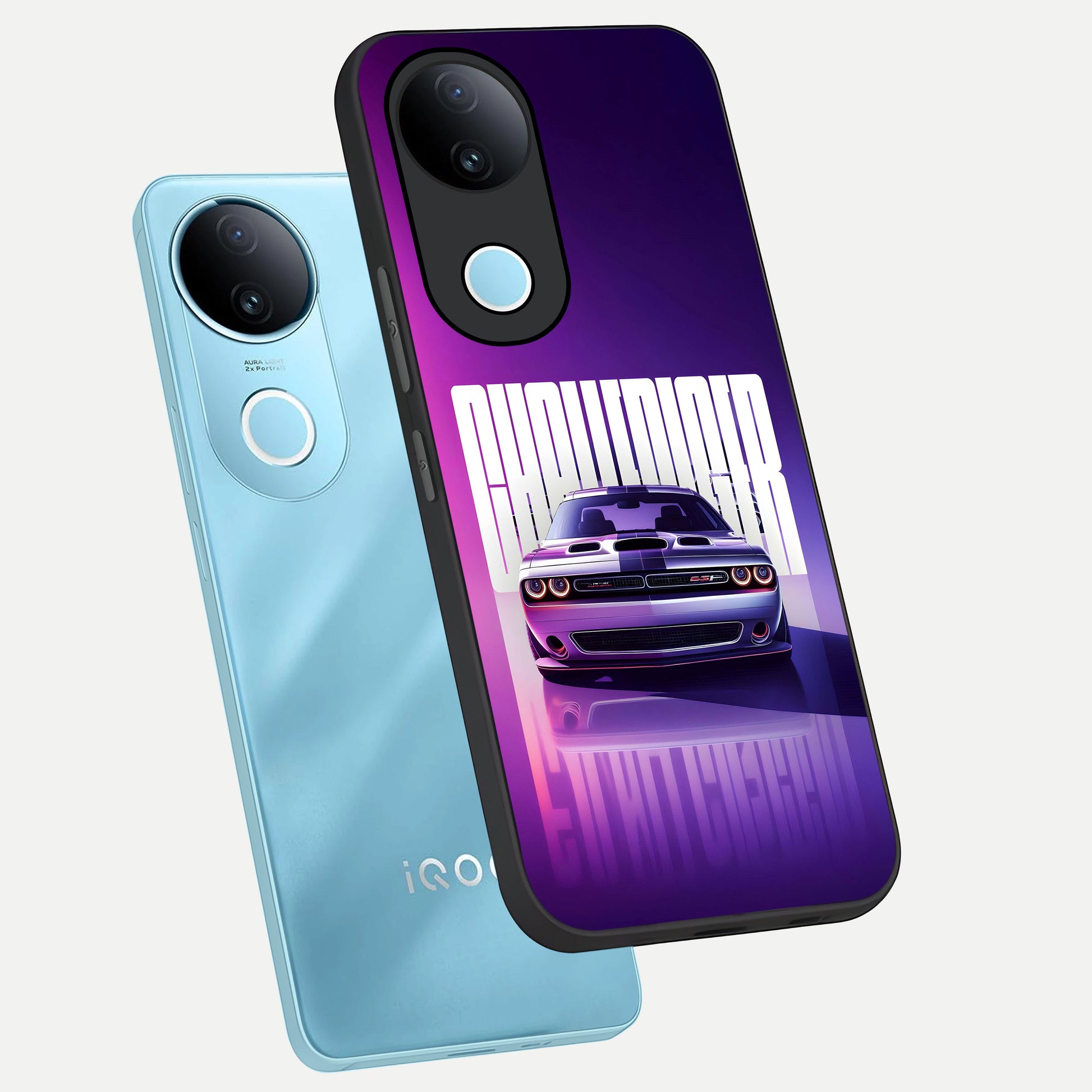  Midnight Muscle Ride phone case for  iQOO Z10R showing premium glass back cover with detailed artwork