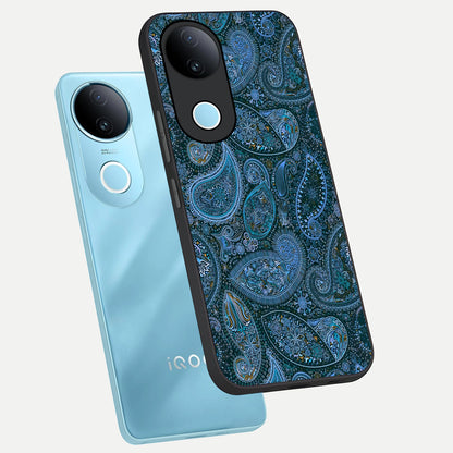  Midnight Paisley Glow phone case for  iQOO Z10R showing premium glass back cover with detailed artwork