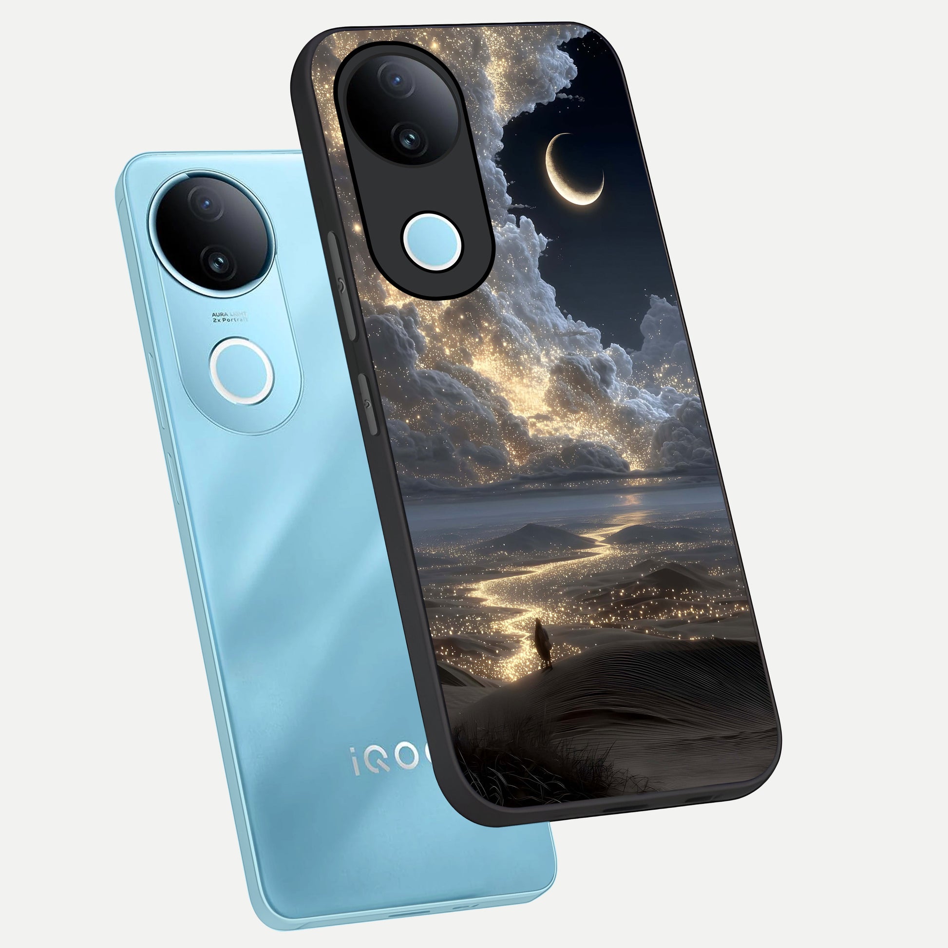  Moonlight Spark Path phone case for iQOO Z10R showing premium glass back cover with detailed artwork