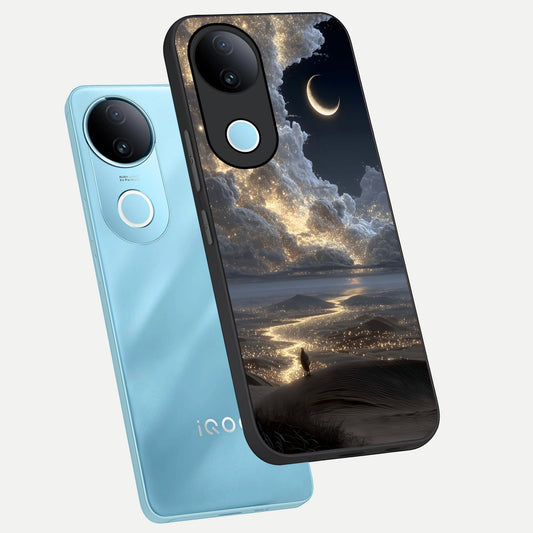  Moonlight Spark Path phone case for  iQOO Z10R showing premium glass back cover with detailed artwork