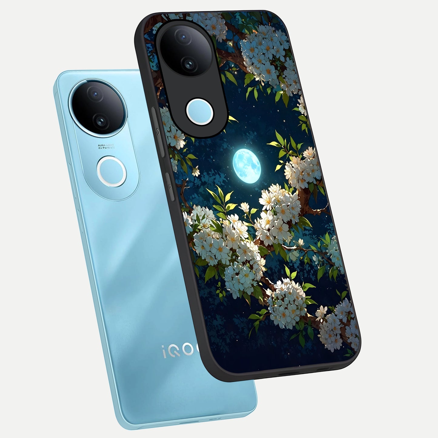  Moonlit Blossom Dream phone case for  iQOO Z10R showing premium glass back cover with detailed artwork