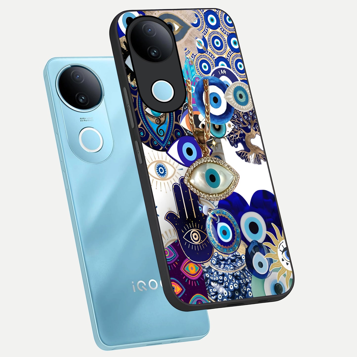  Mystic Charm Eye phone case for  iQOO Z10R showing premium glass back cover with detailed artwork