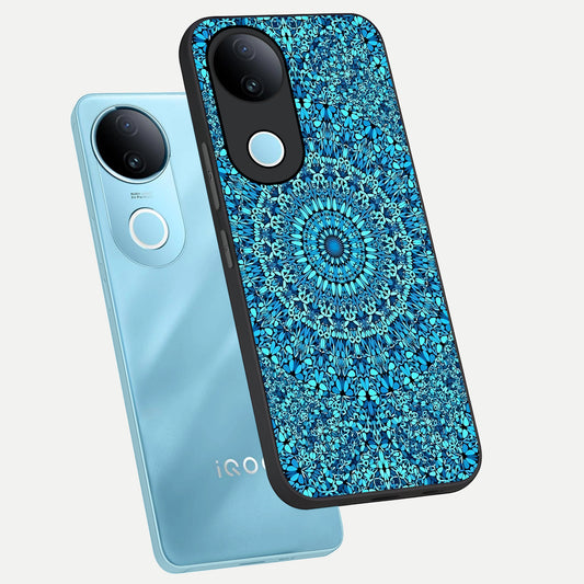  Ocean Bloom Mandala phone case for  iQOO Z10R showing premium glass back cover with detailed artwork