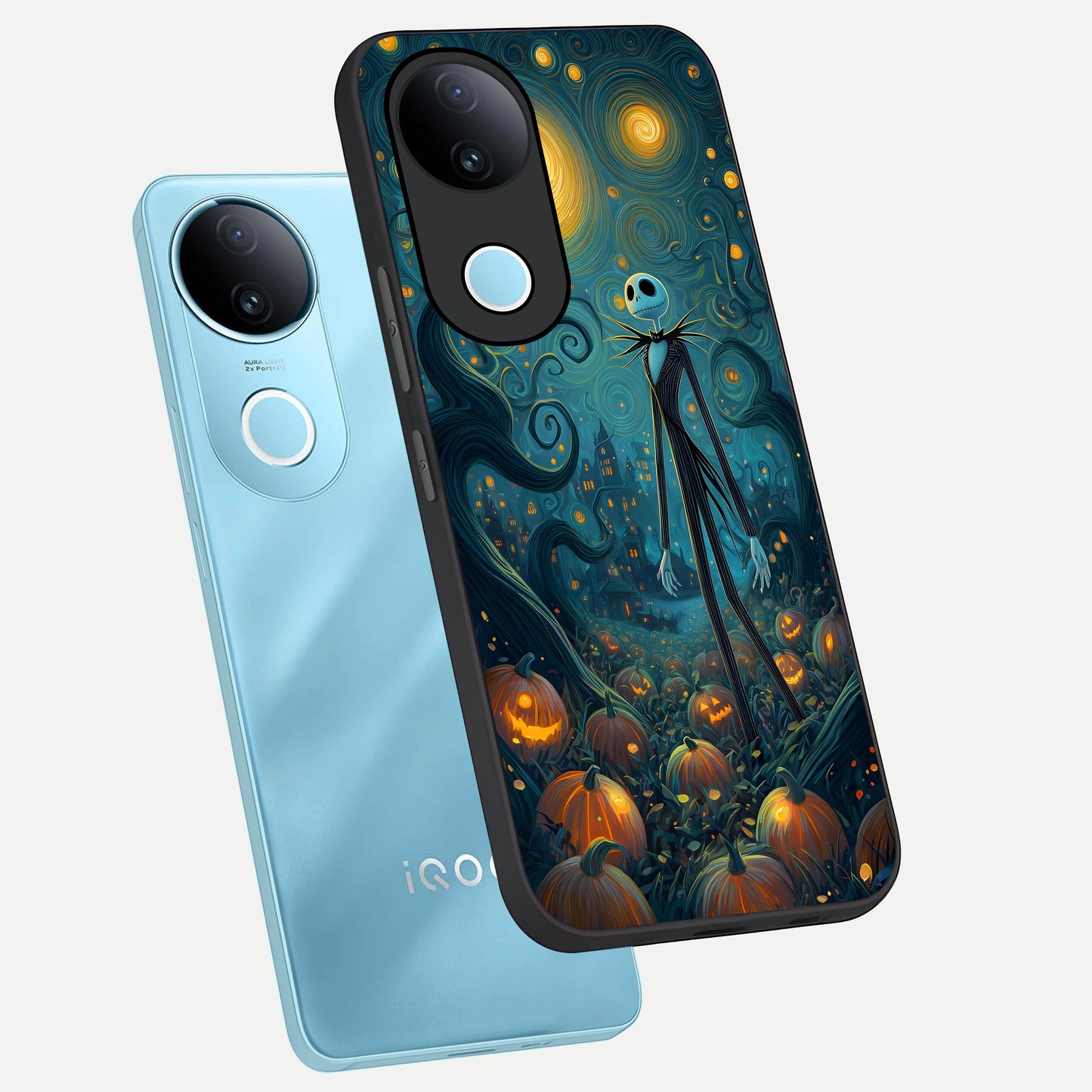  Pumpkin Moonlight Tale phone case for iQOO Z10R showing premium glass back cover with detailed artwork