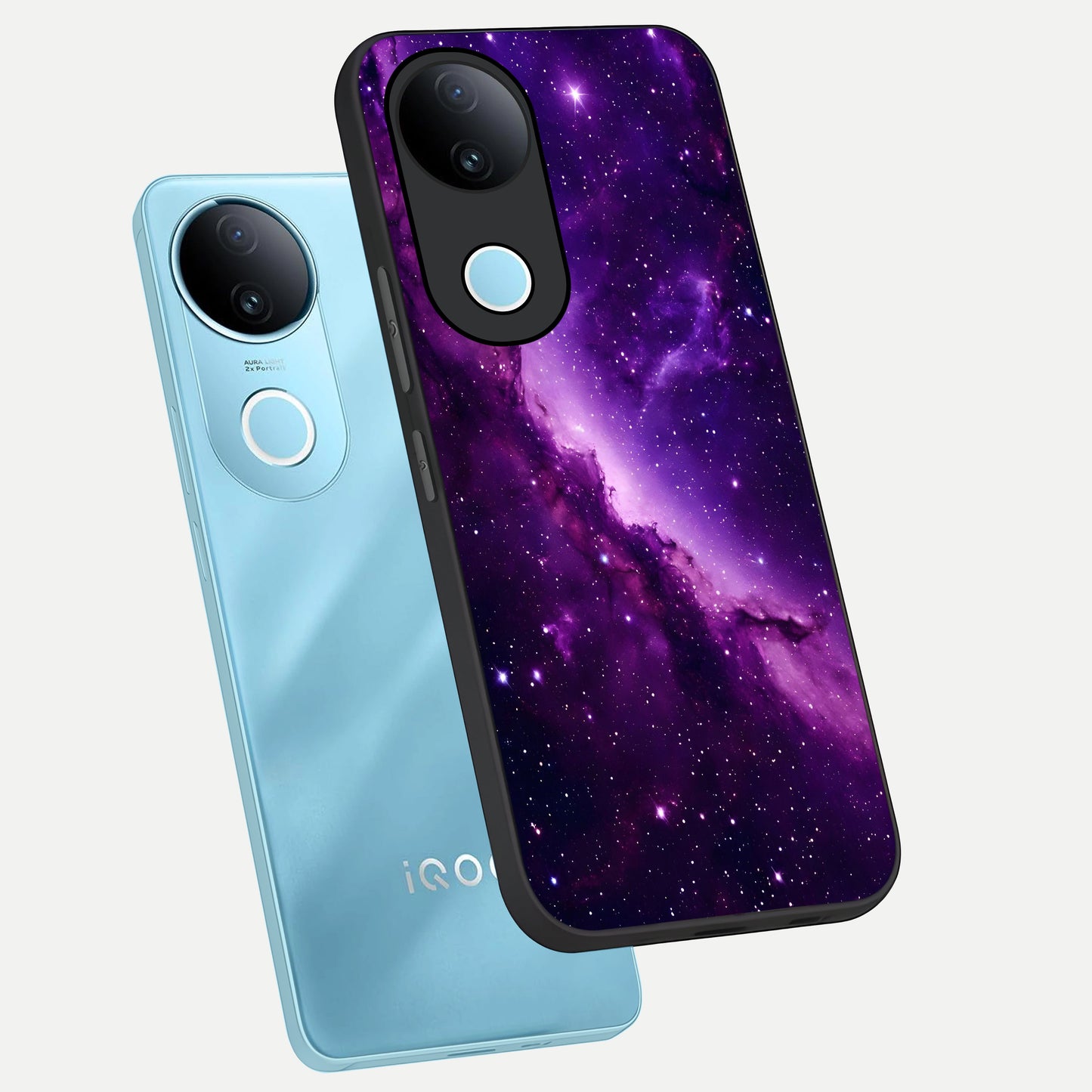  Purple Shade Sky phone case for iQOO Z10R showing premium glass back cover with detailed artwork