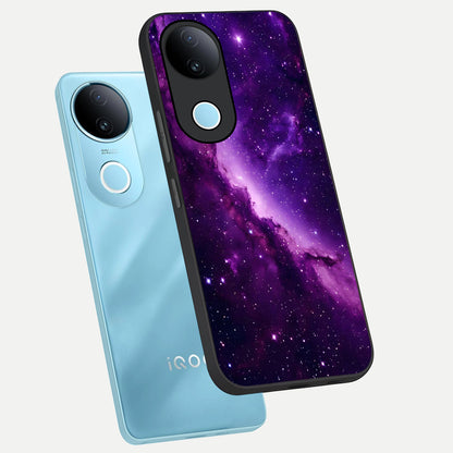  Purple Shade Sky phone case for  iQOO Z10R showing premium glass back cover with detailed artwork