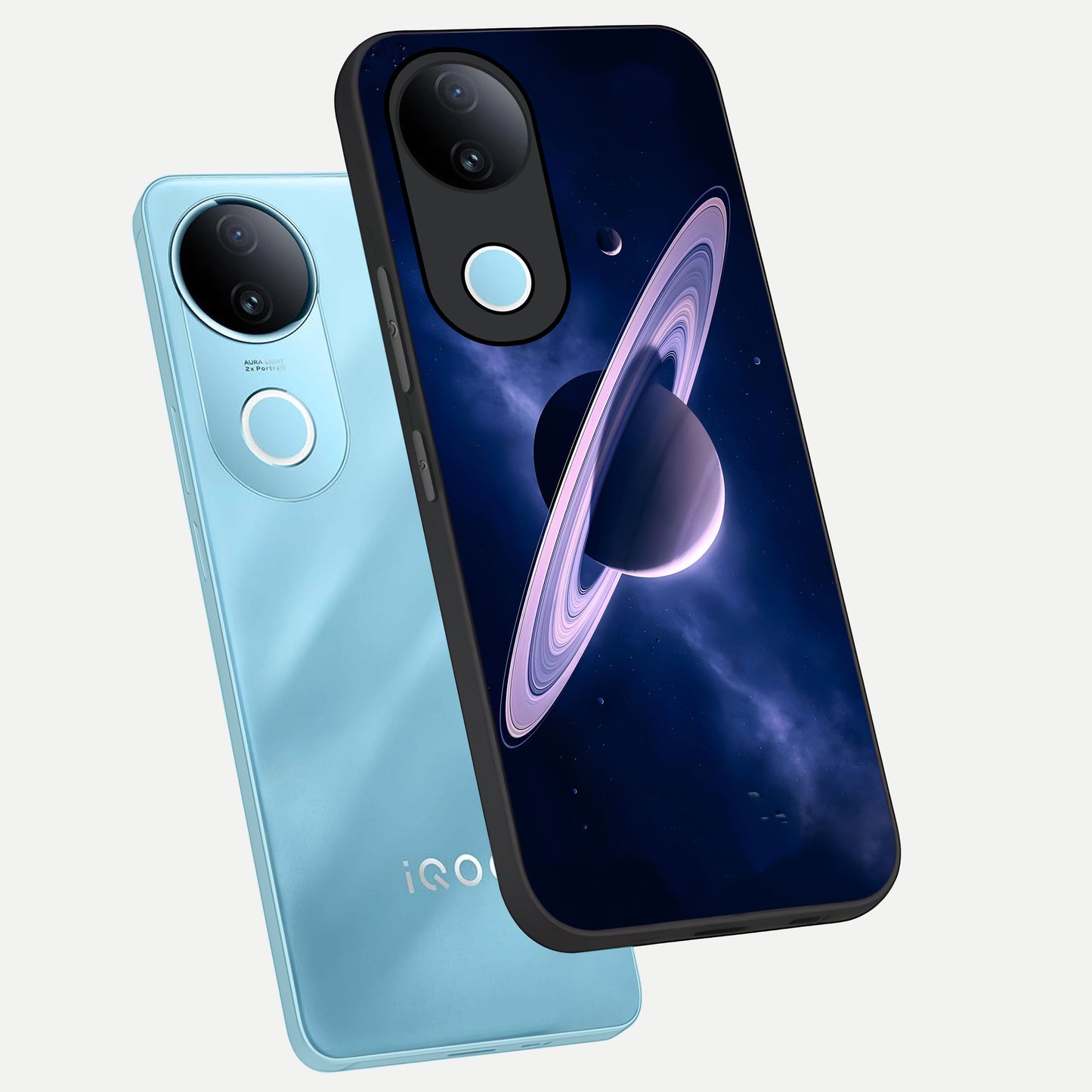  Saturn Ring Mystique phone case for  iQOO Z10R showing premium glass back cover with detailed artwork