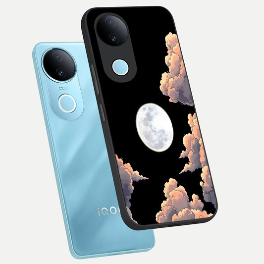  Shade Cloud Moon phone case for iQOO Z10R showing premium glass back cover with detailed artwork