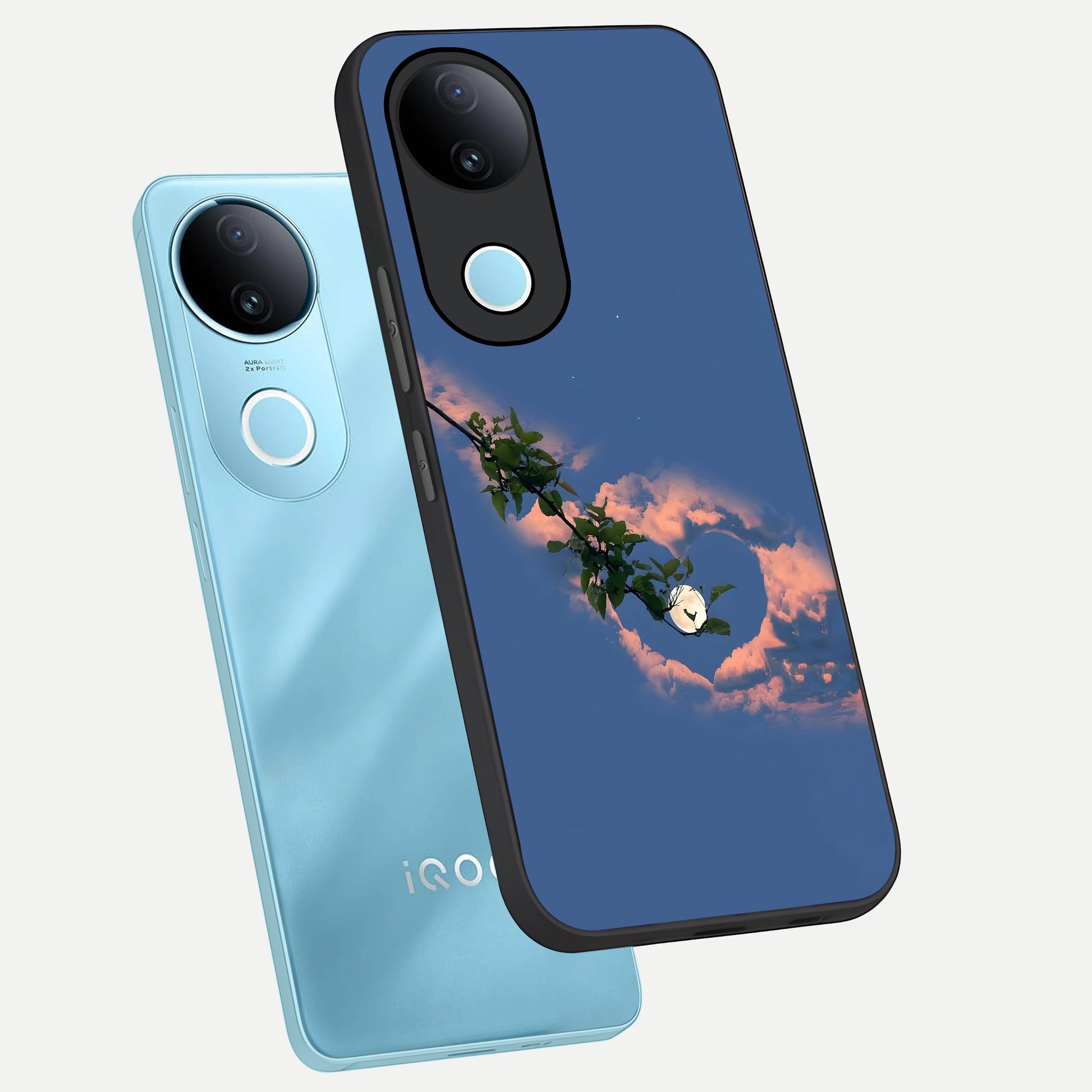  Sky Under Tree phone case for  iQOO Z10R showing premium glass back cover with detailed artwork