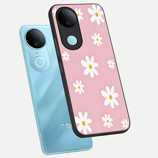  Soft Daisy Bliss phone case for  iQOO Z10R showing premium glass back cover with detailed artwork