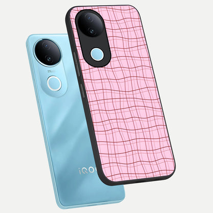  Soft Grid Bliss phone case for  iQOO Z10R showing premium glass back cover with detailed artwork