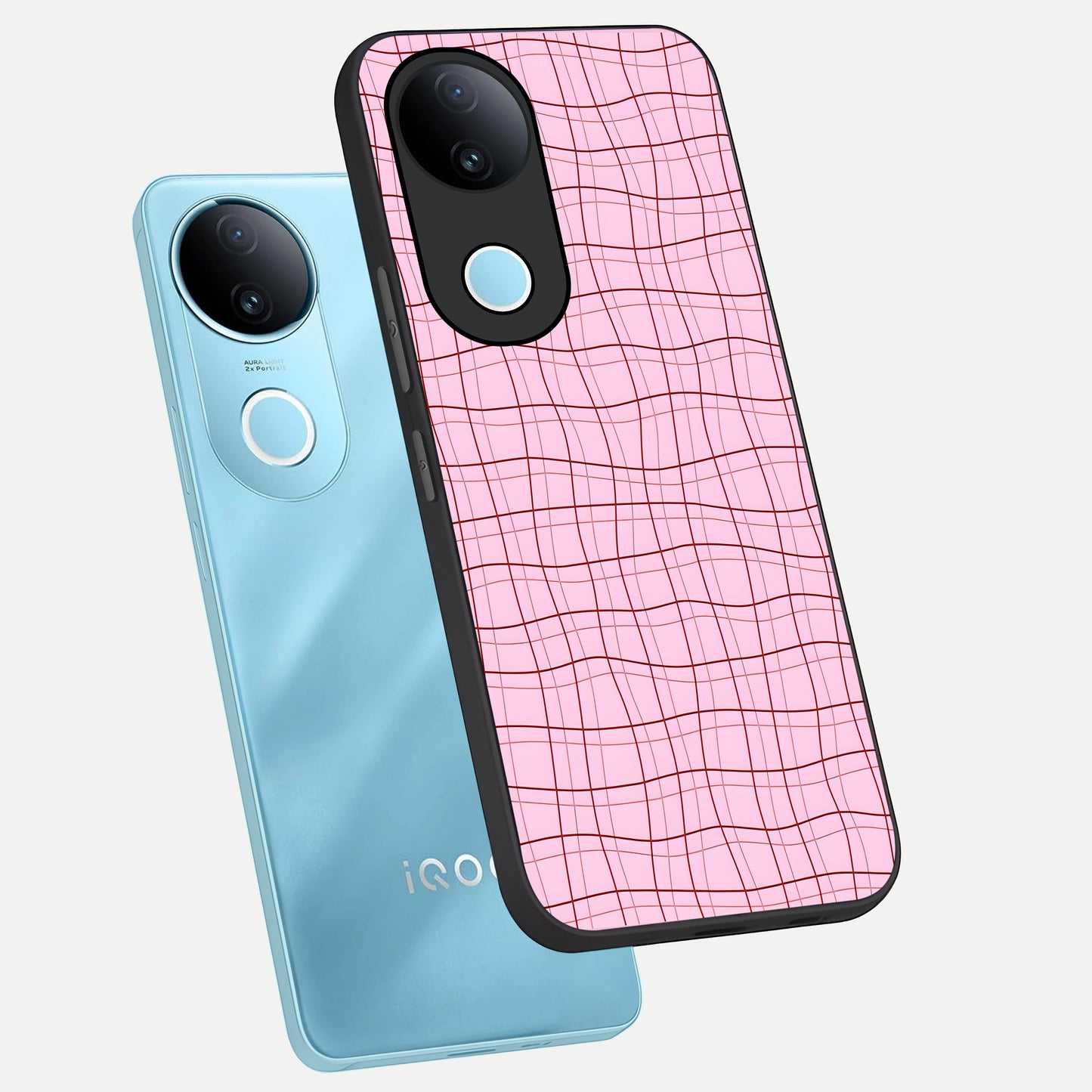  Soft Grid Bliss phone case for  iQOO Z10R showing premium glass back cover with detailed artwork