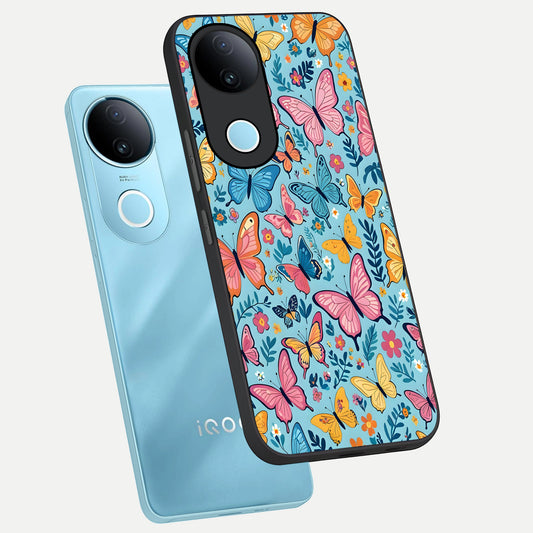  Spring Wing Garden phone case for  iQOO Z10R showing premium glass back cover with detailed artwork