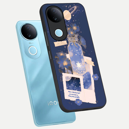  Starlit Cosmic Jar phone case for iQOO Z10R showing premium glass back cover with detailed artwork