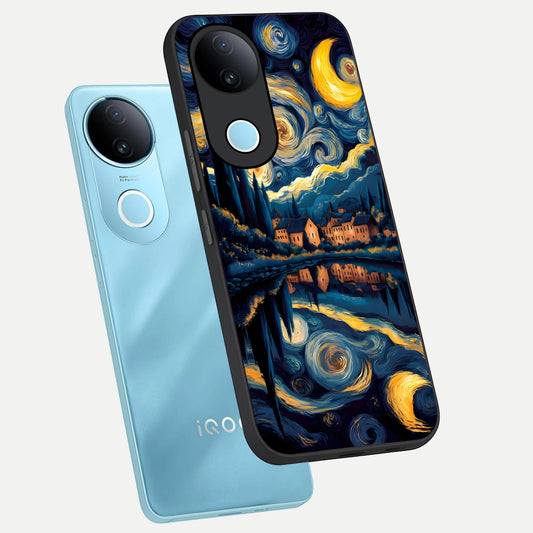  Starry Sky Serenity phone case for  iQOO Z10R showing premium glass back cover with detailed artwork