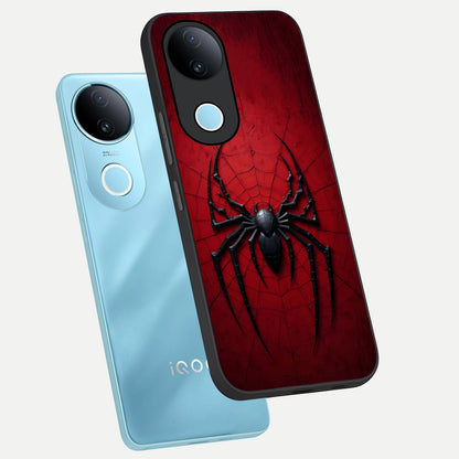  Superhero Web Emblem phone case for  iQOO Z10R showing premium glass back cover with detailed artwork