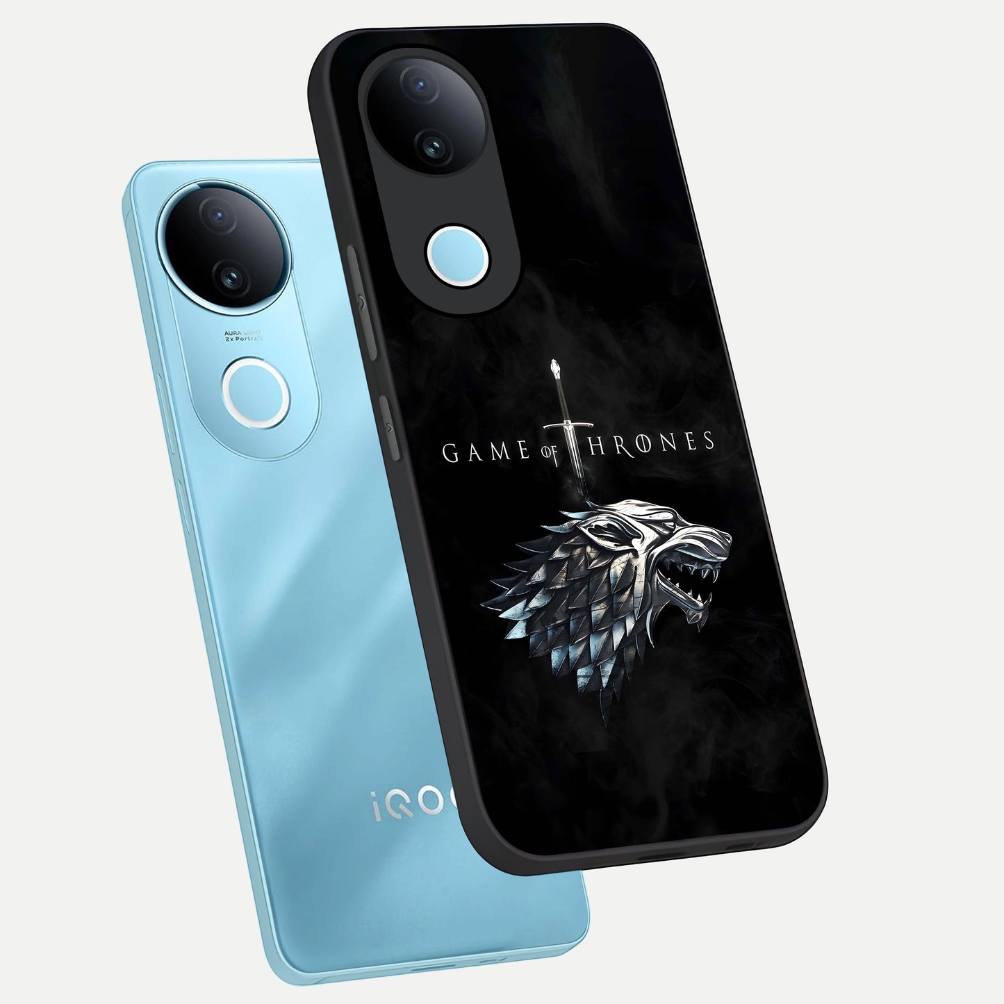  Throne Wolf Legacy phone case for  iQOO Z10R showing premium glass back cover with detailed artwork