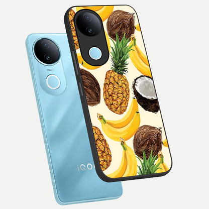  Tropical Fruit Mood phone case for  iQOO Z10R showing premium glass back cover with detailed artwork