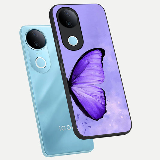  Violet Dream Wing phone case for  iQOO Z10R showing premium glass back cover with detailed artwork