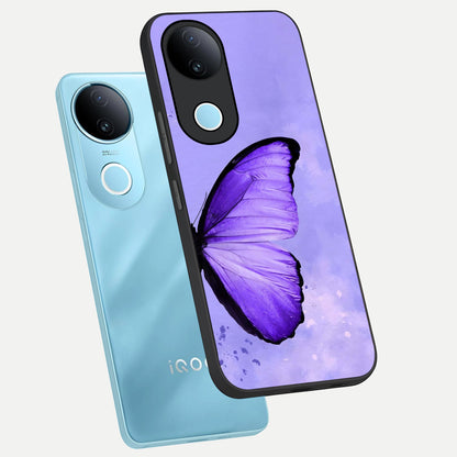  Violet Dream Wing phone case for  iQOO Z10R showing premium glass back cover with detailed artwork