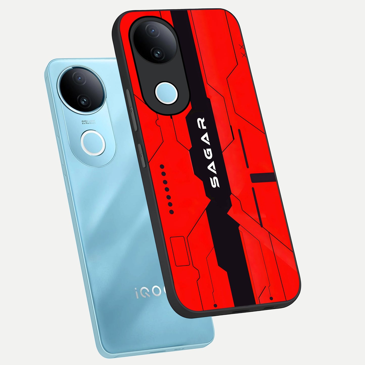 Voltage Rise CYBERPUNK Custom Name phone case for  iQOO Z10R showing premium custom name glass back cover