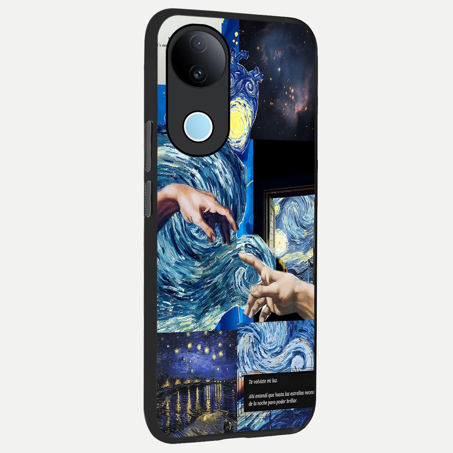  Aesthetic Vando Hands back cover for iQOO Z10R slim fit glass case with vibrant aesthetic design