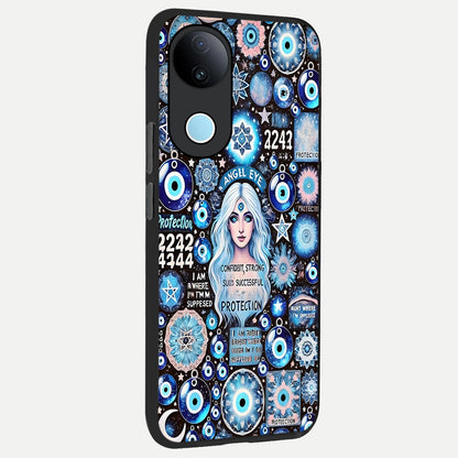  Angel Aura Shield back cover for  iQOO Z10R slim fit glass case with vibrant aesthetic design