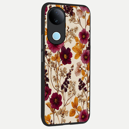  Autumn Wine Bloom back cover for iQOO Z10R slim fit glass case with vibrant aesthetic design