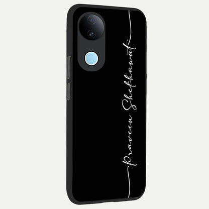  Black Tune Custom Name back cover for iQOO Z10R slim fit glass case with vibrant aesthetic design