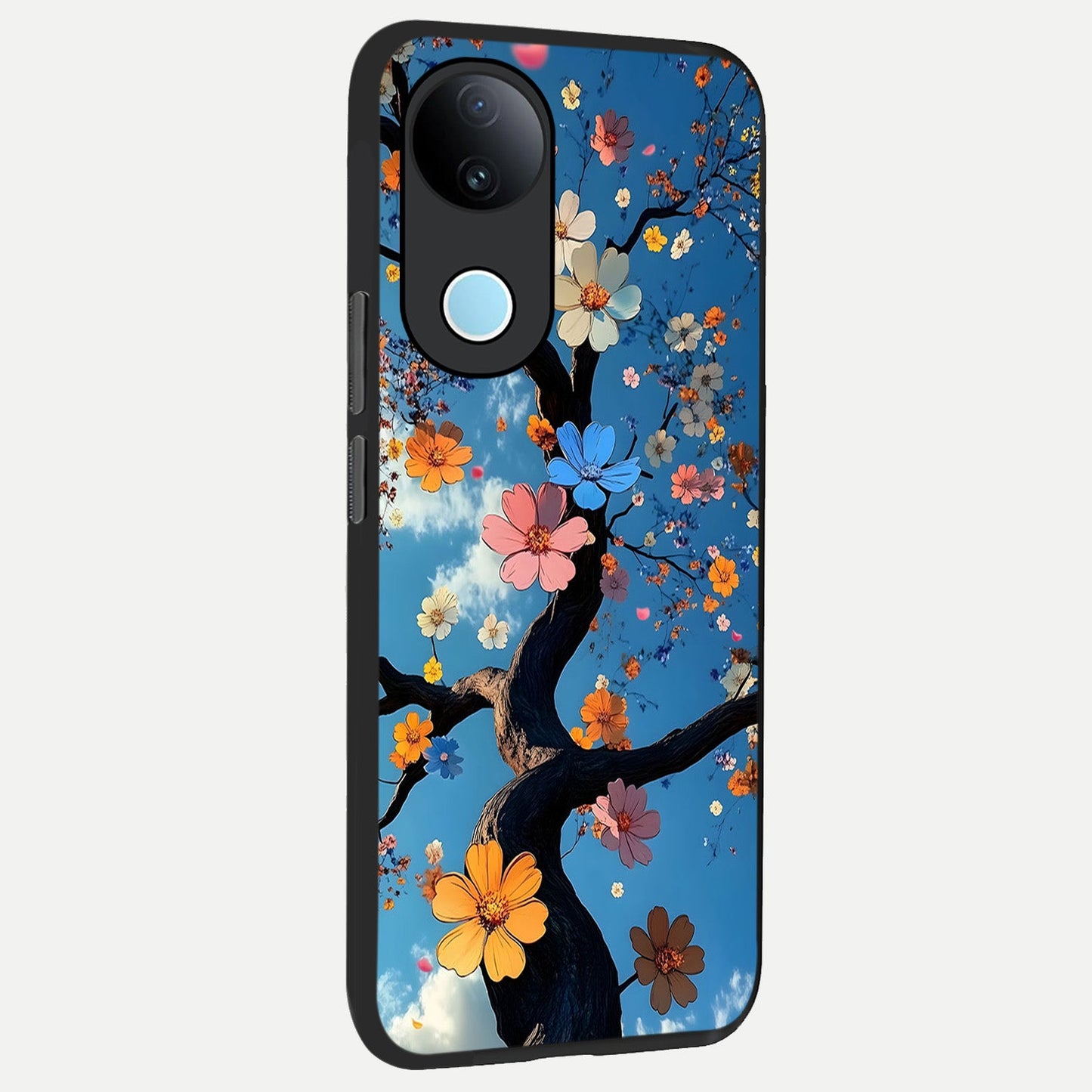  Blossom Dream Sky back cover for  iQOO Z10R slim fit glass case with vibrant aesthetic design