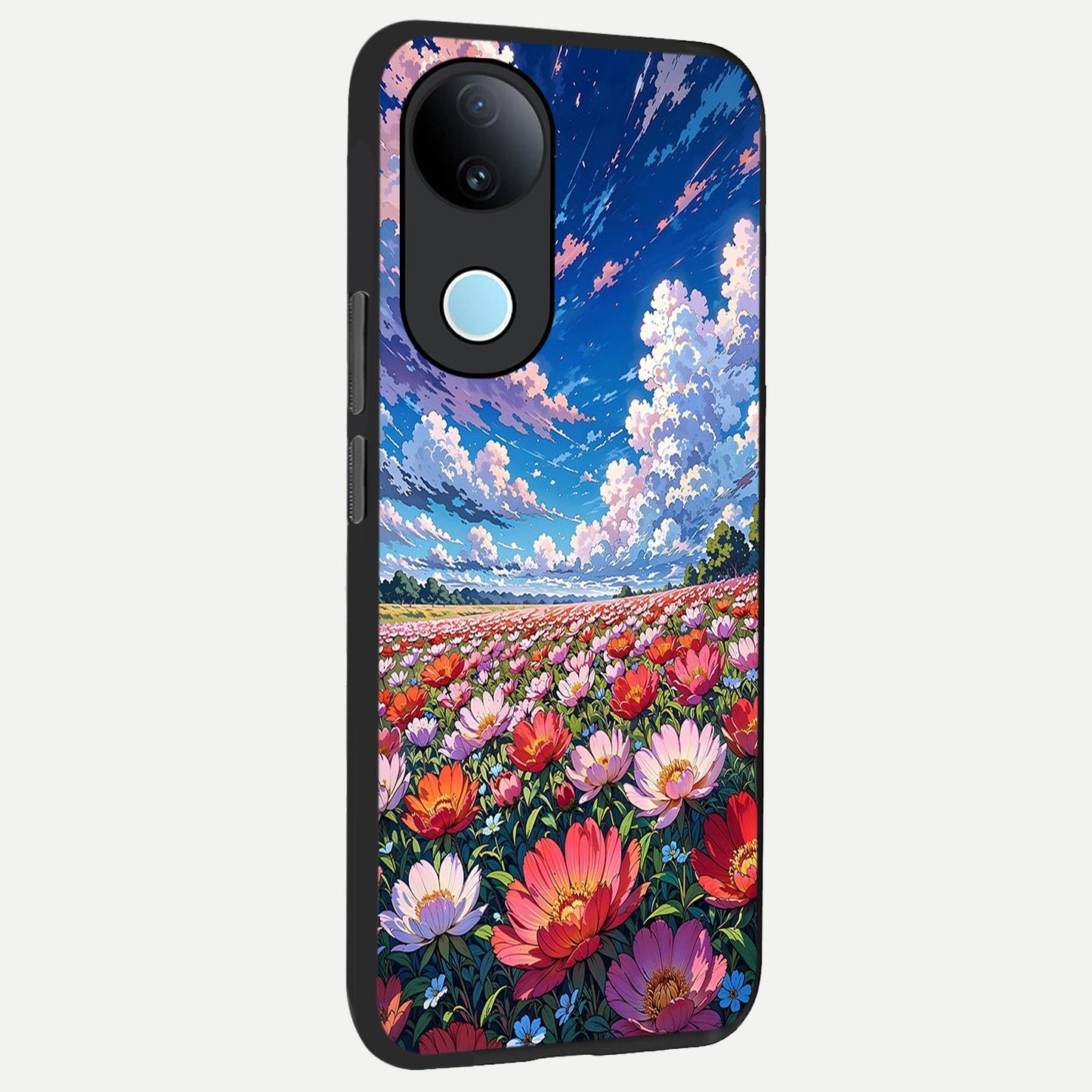  Blossom Sky Field back cover for  iQOO Z10R slim fit glass case with vibrant aesthetic design