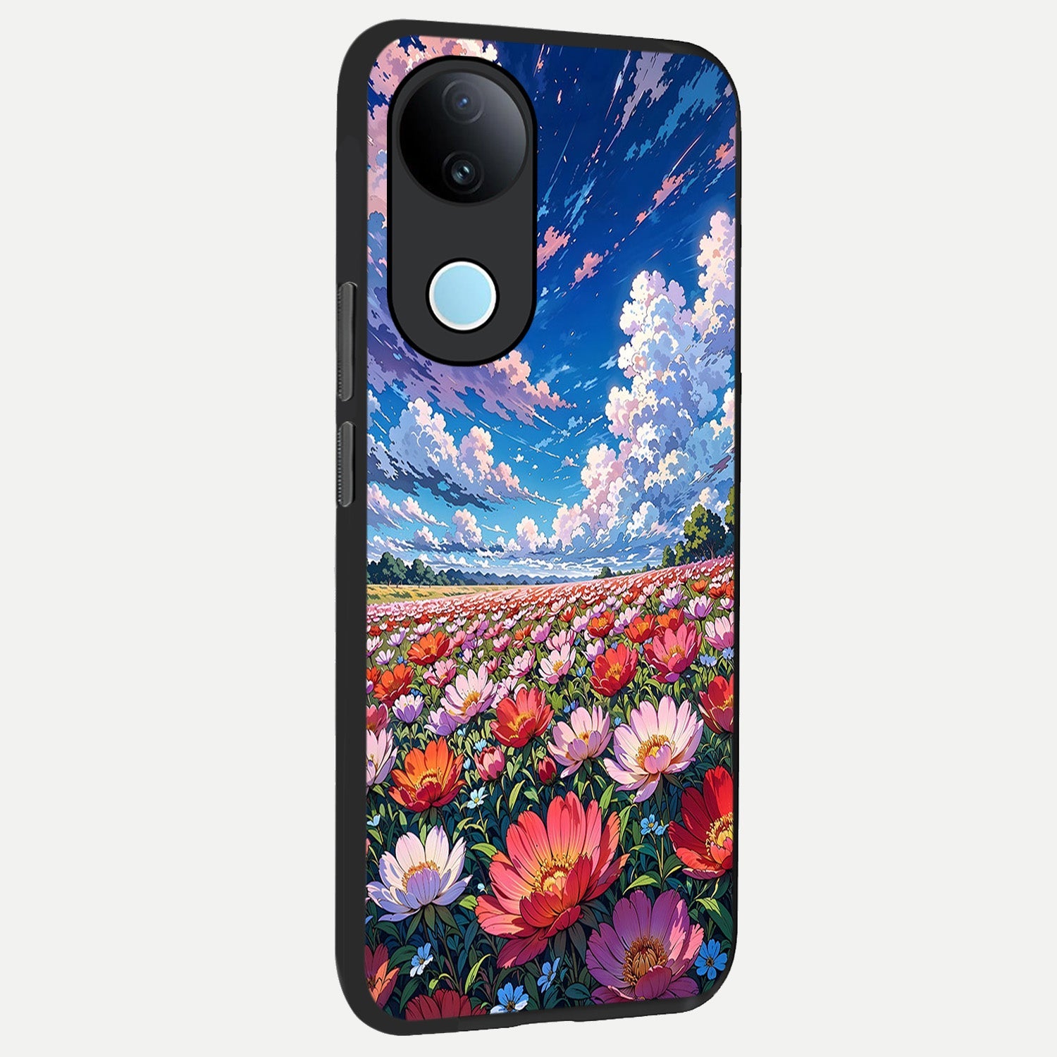  Blossom Sky Field back cover for  iQOO Z10R slim fit glass case with vibrant aesthetic design