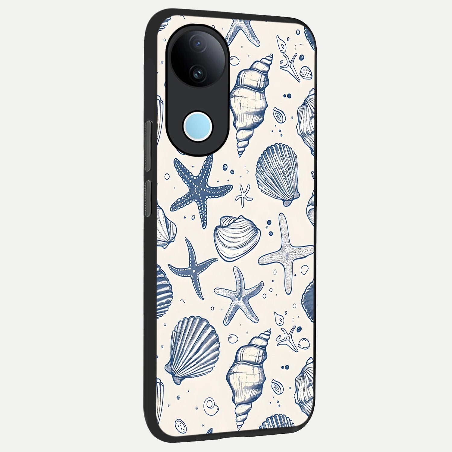  Blue Ocean Outline back cover for  iQOO Z10R slim fit glass case with vibrant aesthetic design