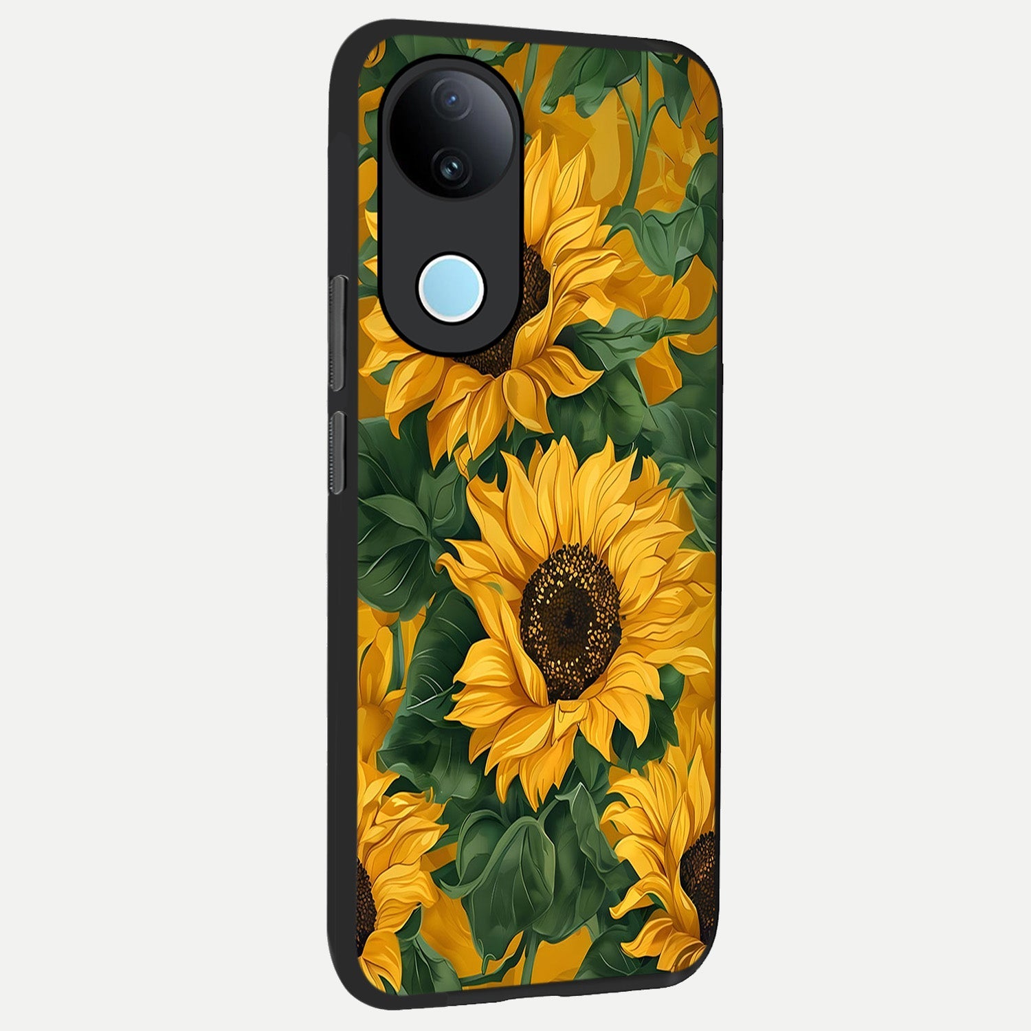  Bright Sunflower Bloom back cover for  iQOO Z10R slim fit glass case with vibrant aesthetic design