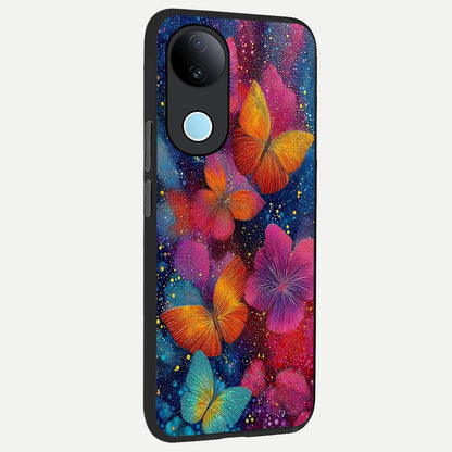  Butterfly Dream Mist back cover for  iQOO Z10R slim fit glass case with vibrant aesthetic design