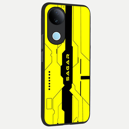  Circuit CYBERPUNK Custom Name back cover for  iQOO Z10R slim fit glass case with vibrant aesthetic design