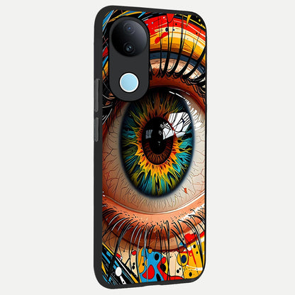  Colorful Eye back cover for  iQOO Z10R slim fit glass case with vibrant aesthetic design