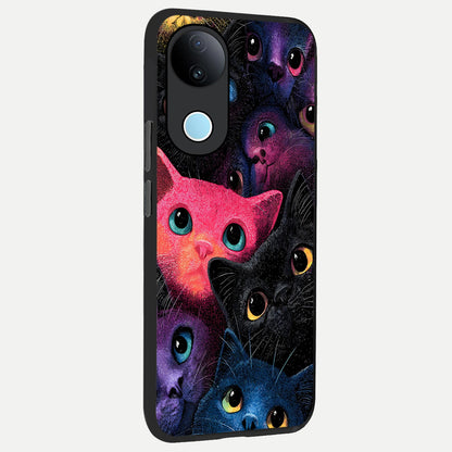  Cosmic Cats Dreams back cover for  iQOO Z10R slim fit glass case with vibrant aesthetic design