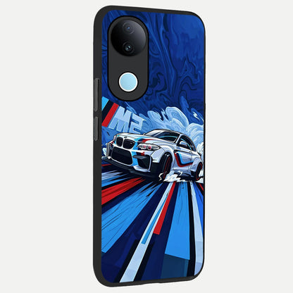  Drift Power Rush back cover for  iQOO Z10R slim fit glass case with vibrant aesthetic design