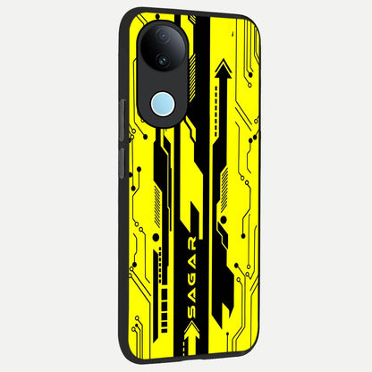  Electric Pulse CYBERPUNK Custom Name back cover for iQOO Z10R slim fit glass case with vibrant aesthetic design
